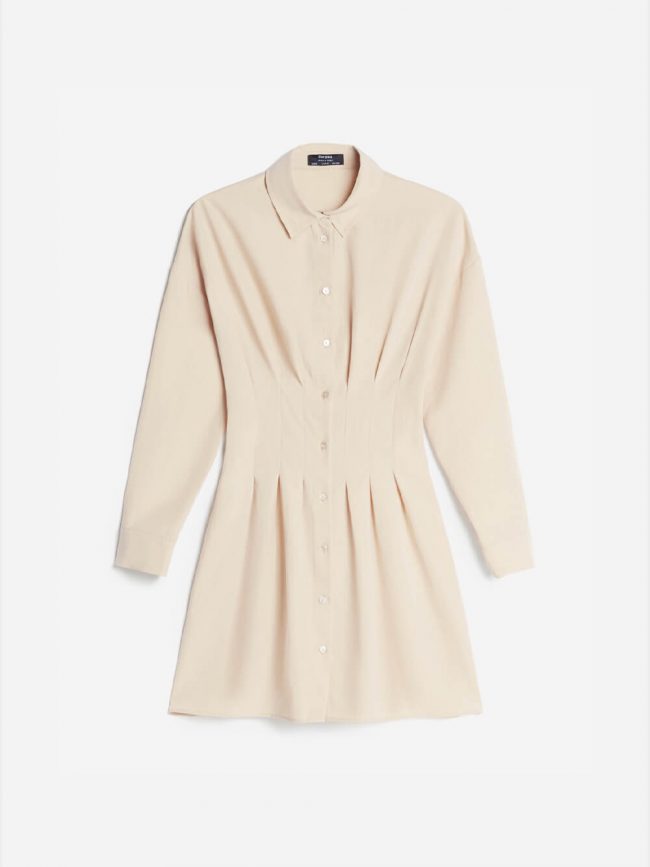 Pleated shirt dress